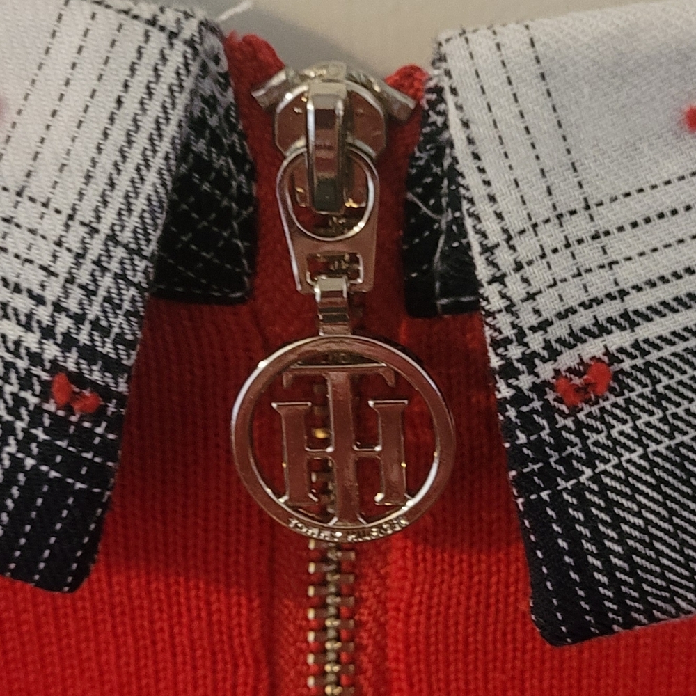 Tommy Hilfiger Sweater over w/faux shirt L - Picture 6 of 7